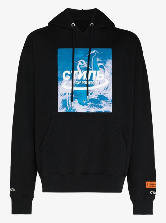 Logo Patch Drawstring Hoodie