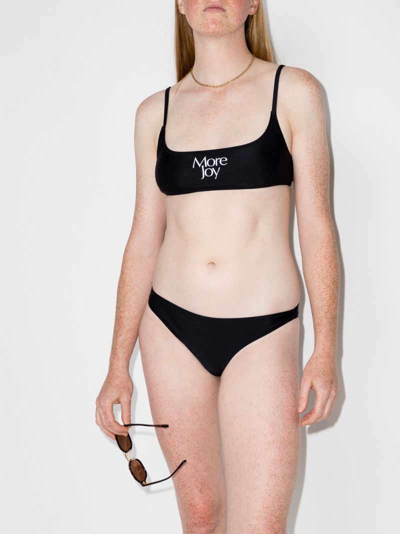 Logo Print Bikini Top