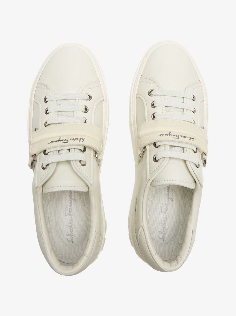 White Pharrel Leather Sneakers