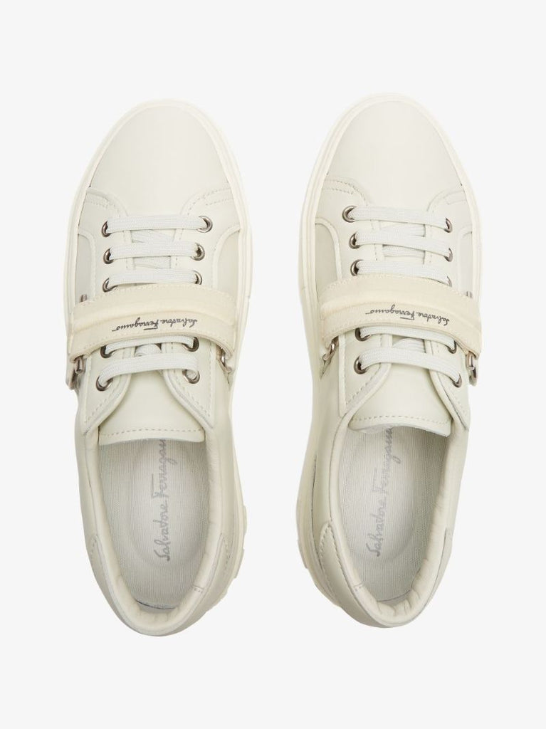 White Pharrel Leather Sneakers