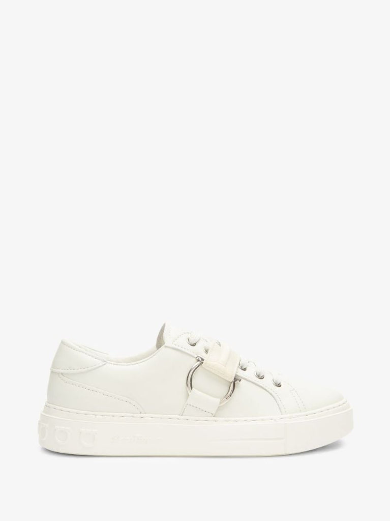 White Pharrel Leather Sneakers