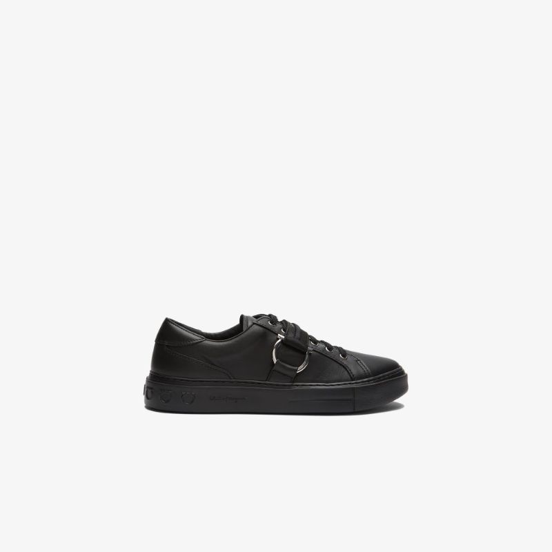 Black Pharrel Low-top Leather Sneakers