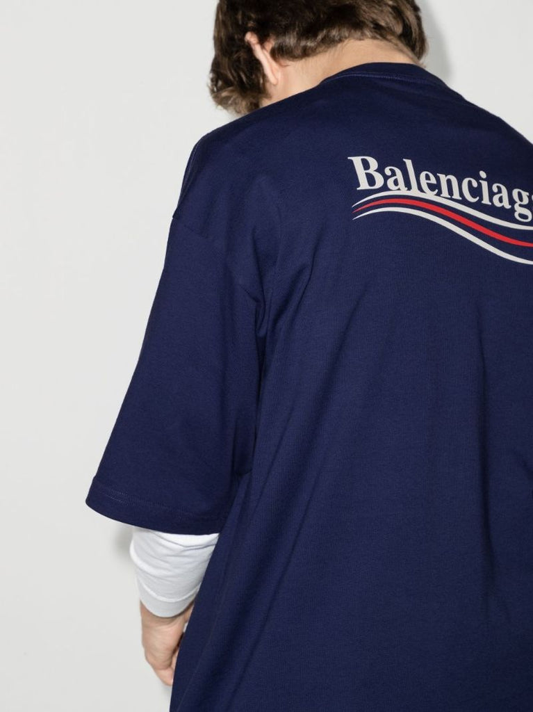 Oversized Politician Campaign Print T-shirt