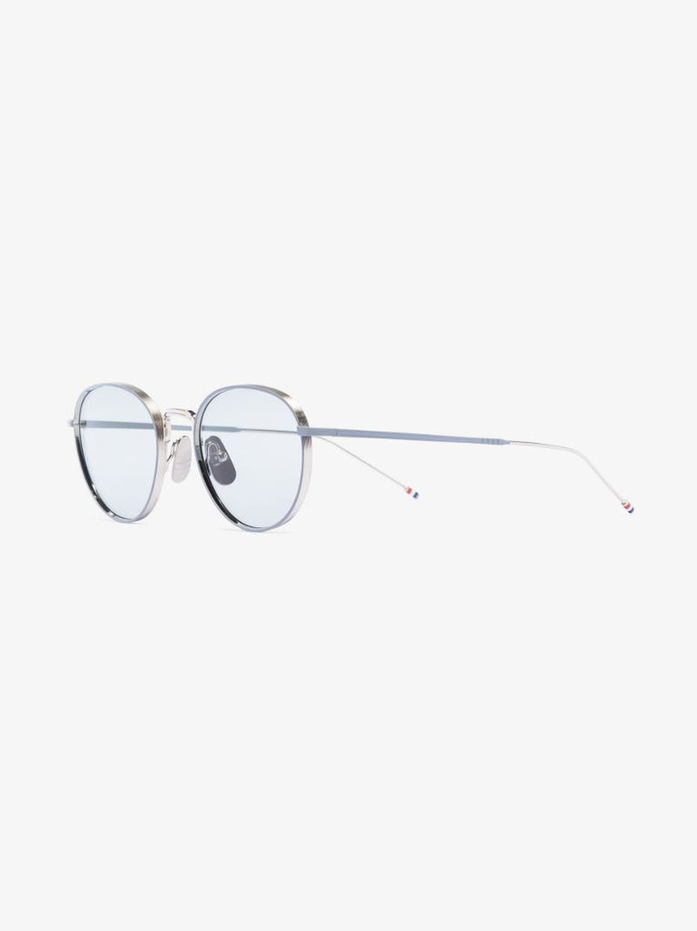 Grey Titanium Round Frame Sunglasses