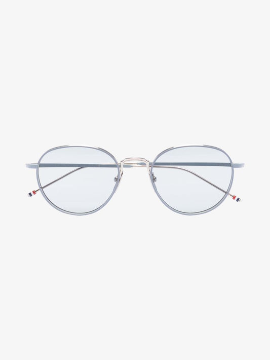 Grey Titanium Round Frame Sunglasses