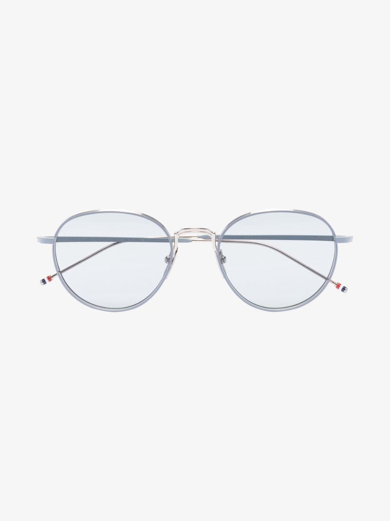 Grey Titanium Round Frame Sunglasses