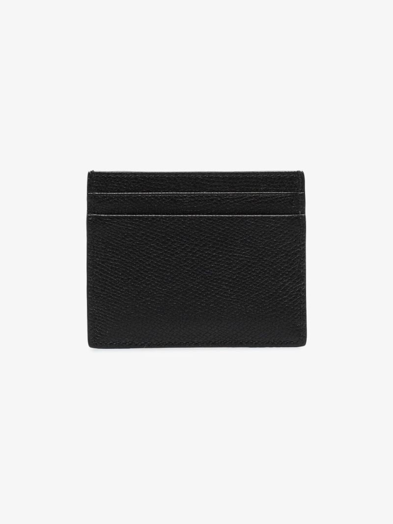 Black Vlogo Signature Leather Card Holder