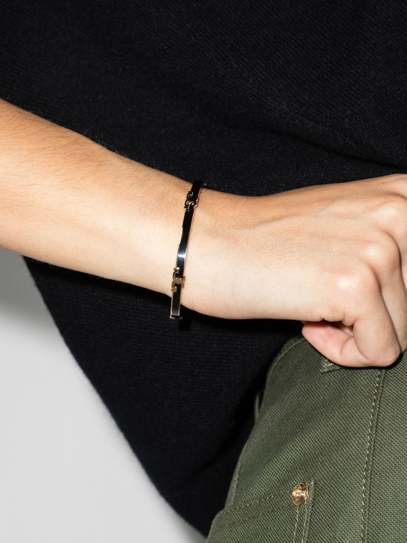Gold-plated Serif-t Enamel Bracelet