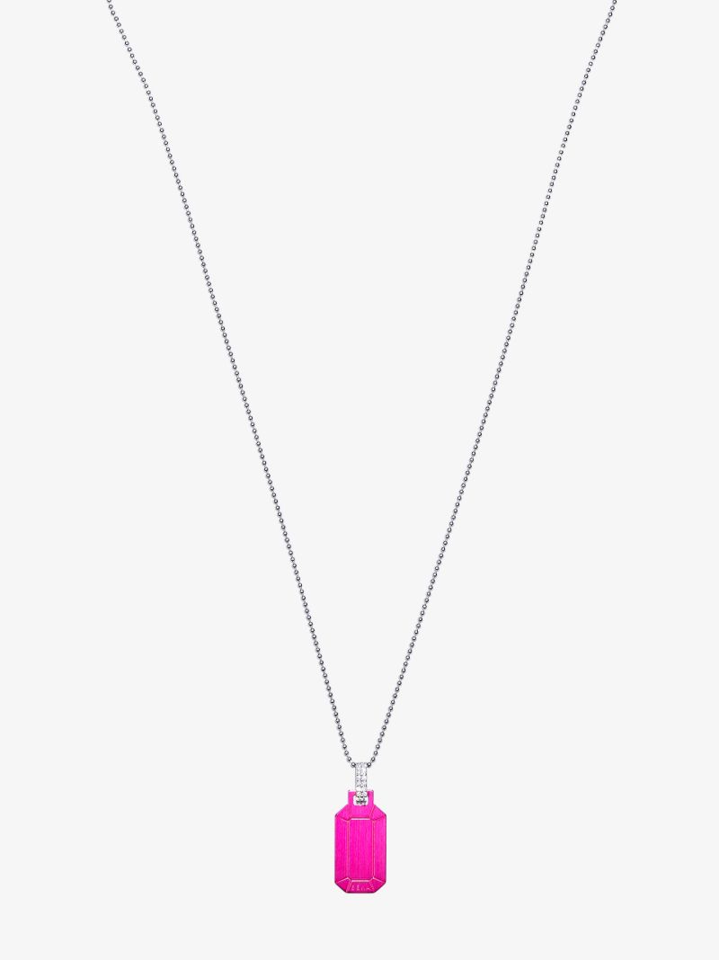 18k White Gold and Pink Small Tokyo Diamond Necklace