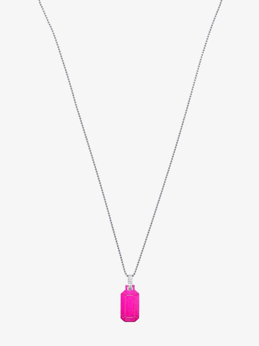18k White Gold and Pink Small Tokyo Diamond Necklace