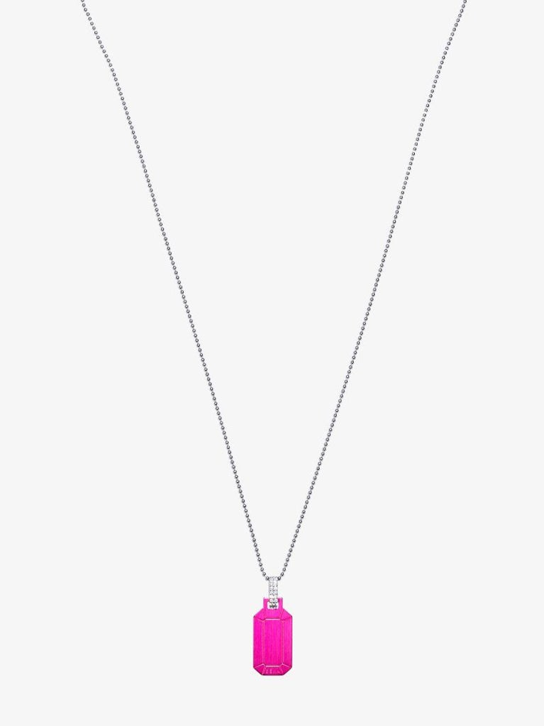 18k White Gold and Pink Small Tokyo Diamond Necklace