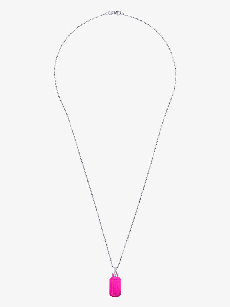 18k White Gold and Pink Small Tokyo Diamond Necklace