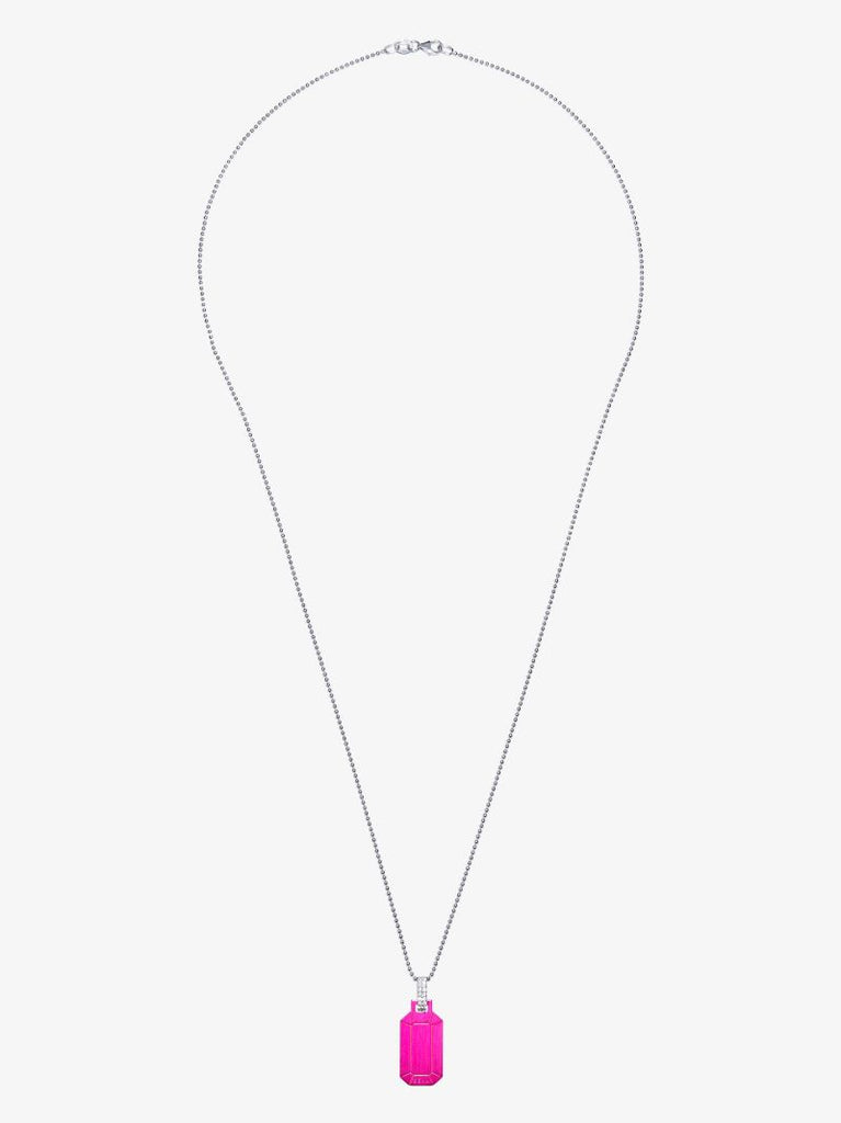 18k White Gold and Pink Small Tokyo Diamond Necklace