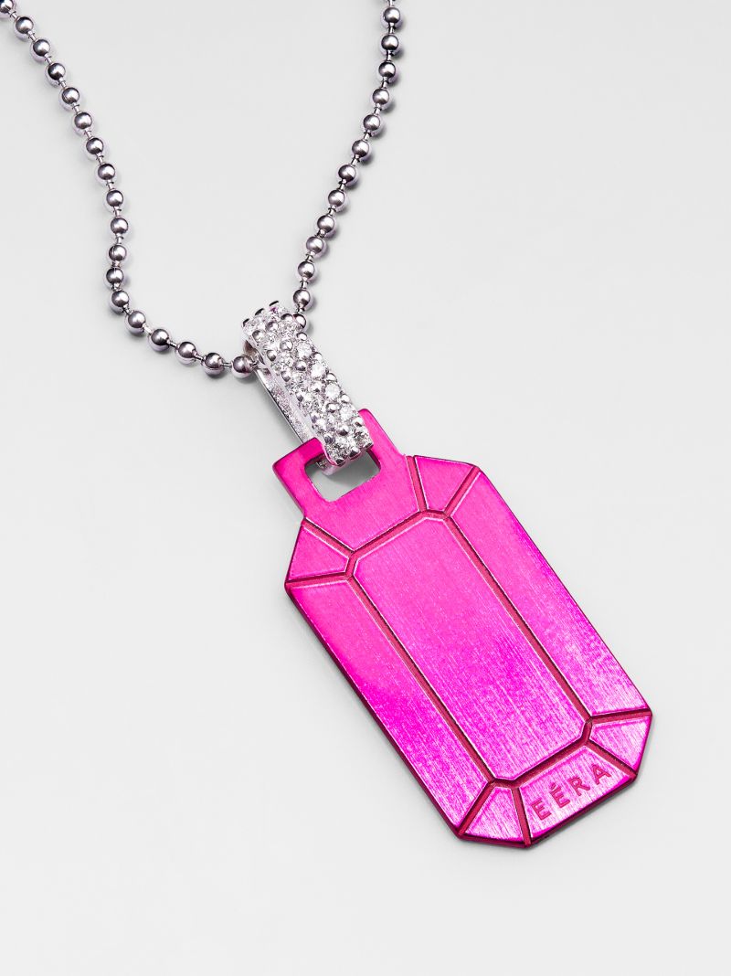 18k White Gold and Pink Small Tokyo Diamond Necklace