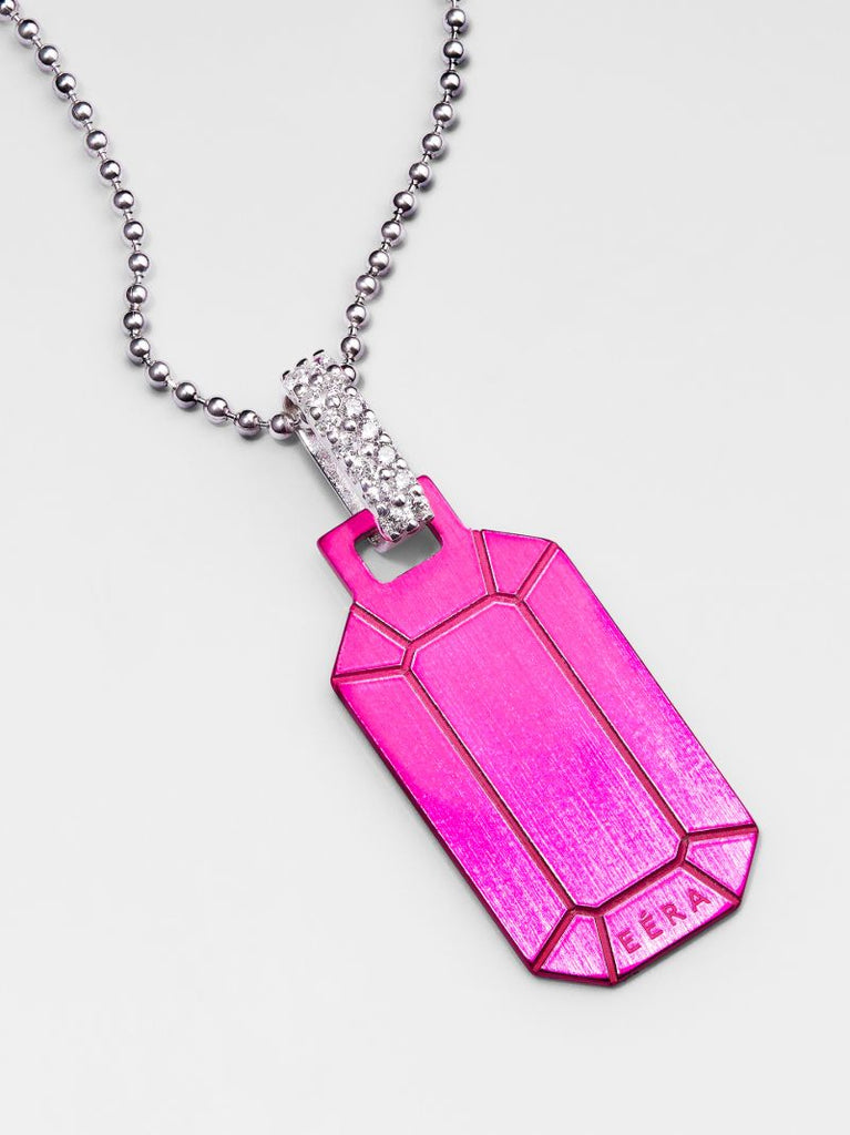 18k White Gold and Pink Small Tokyo Diamond Necklace