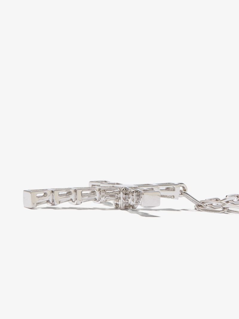 18k White Gold Mini Cross Diamond Necklace