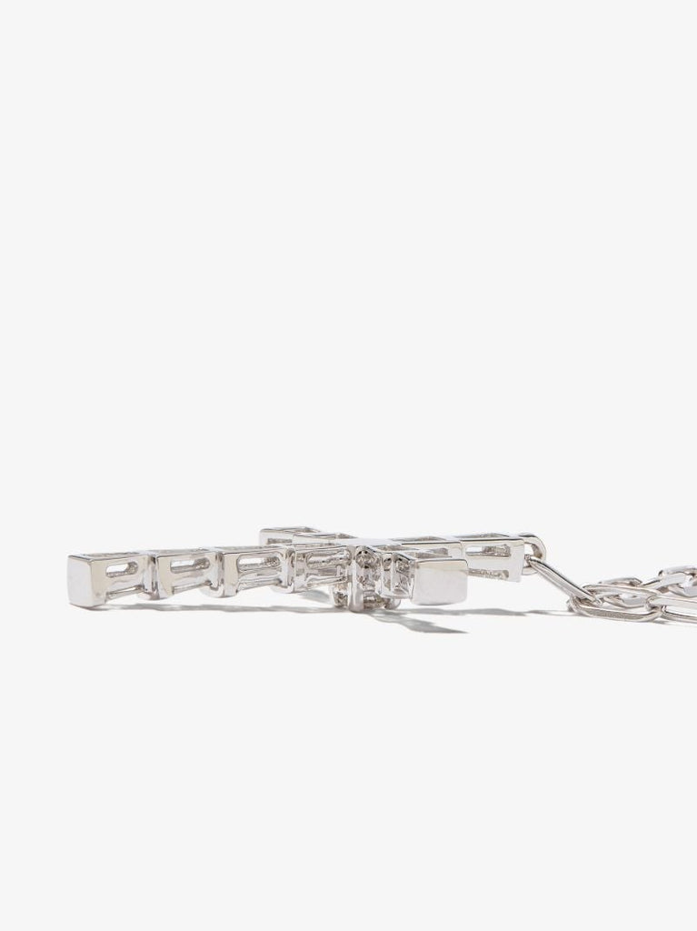 18k White Gold Mini Cross Diamond Necklace