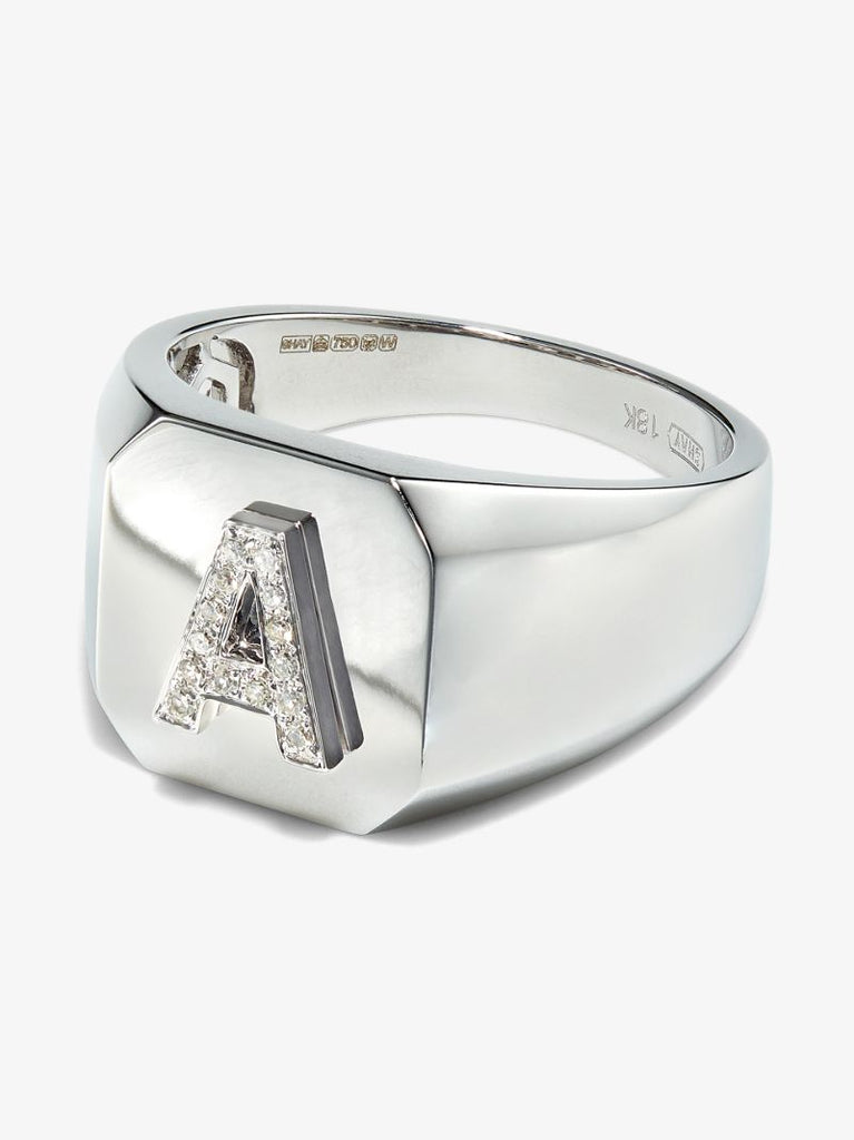 Diamond Pave Initial Ring