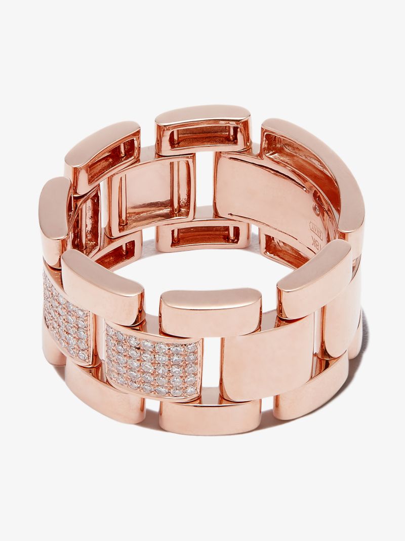 18k Rose Gold Journey Link Diamond Ring