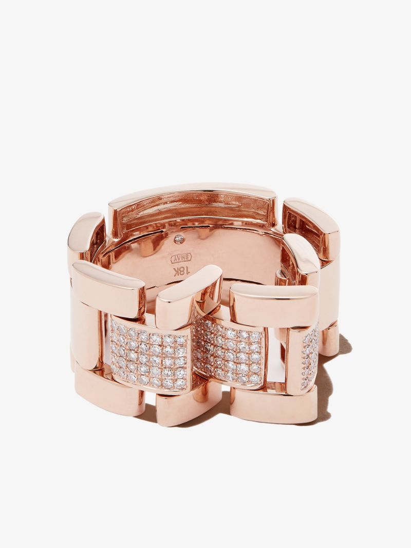 18k Rose Gold Journey Link Diamond Ring