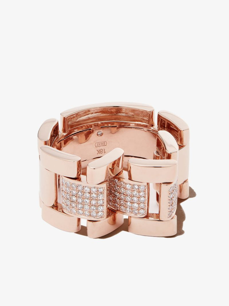 18k Rose Gold Journey Link Diamond Ring