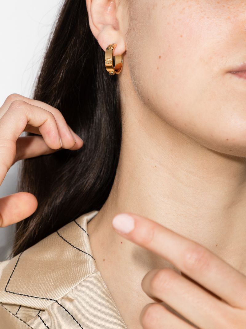 Gold Tone Miller Hoop Earrings