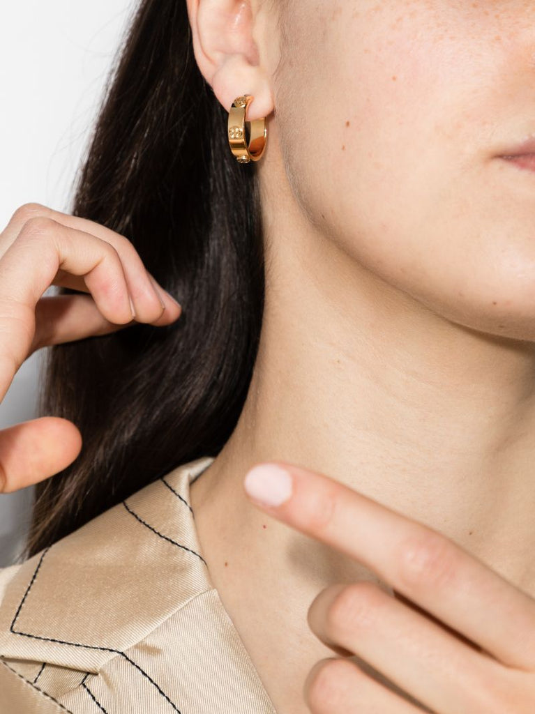 Gold Tone Miller Hoop Earrings