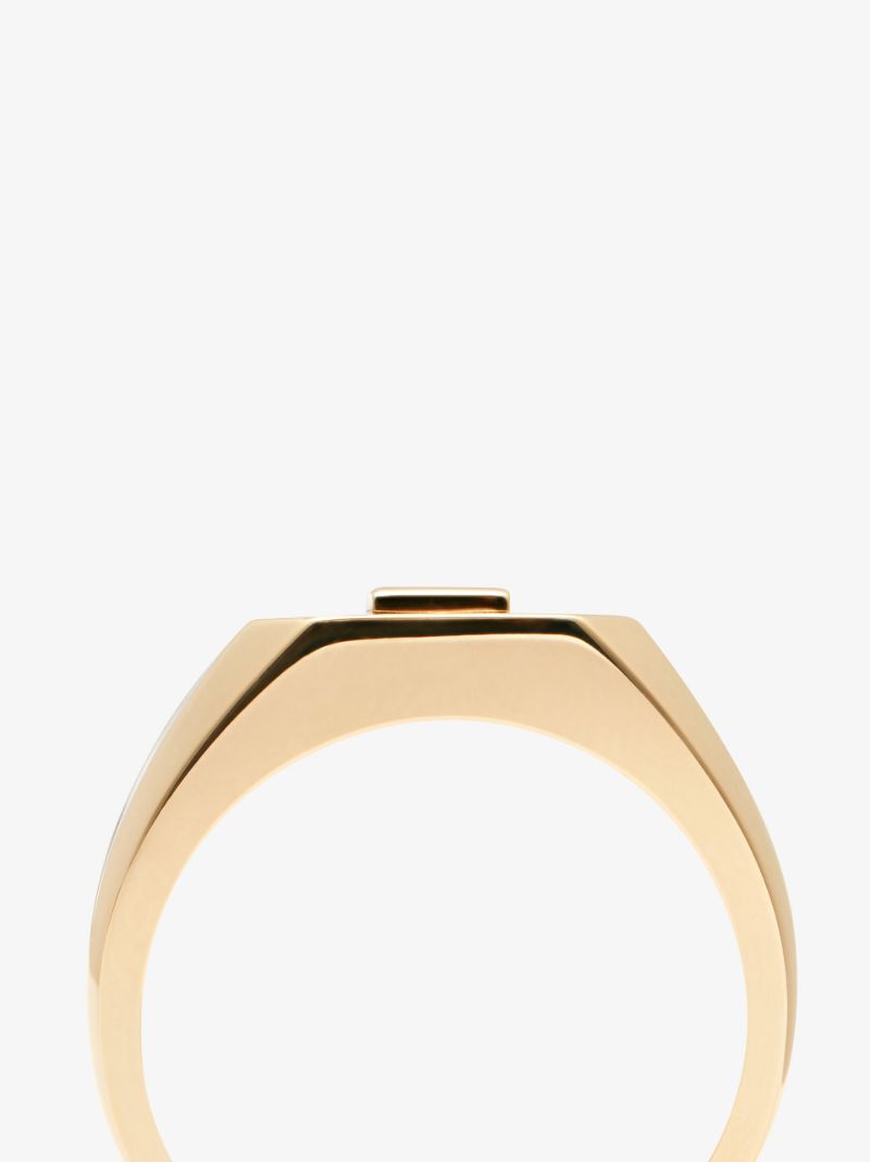 18k Yellow Gold Diamond Signet Ring