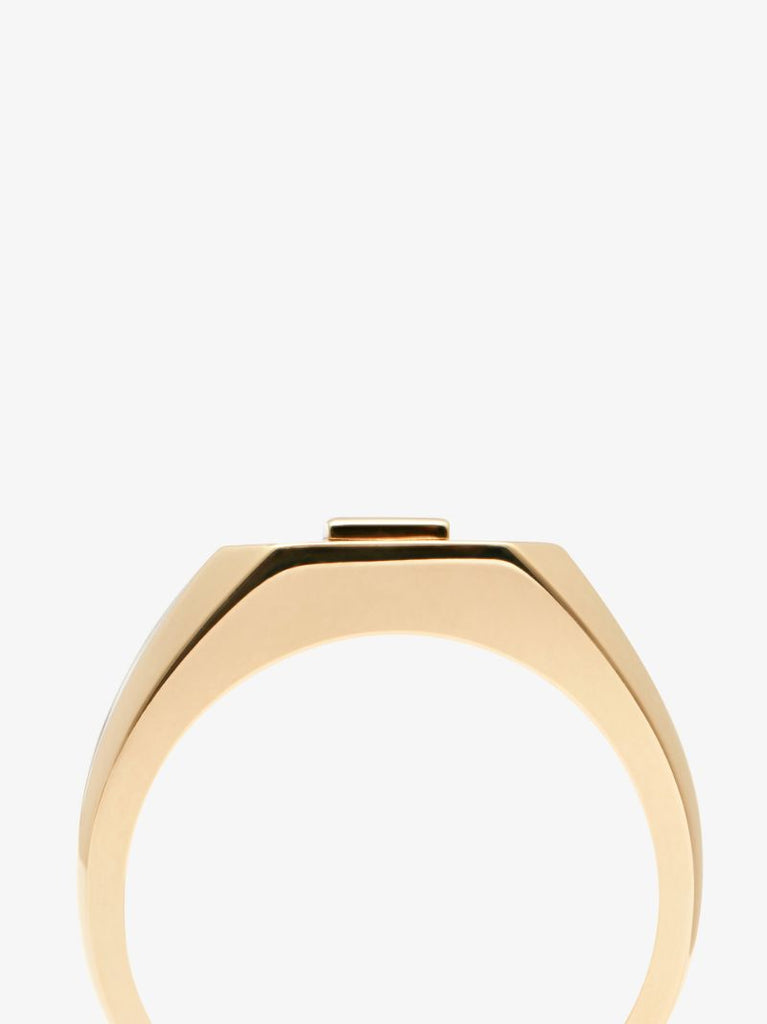 18k Yellow Gold Diamond Signet Ring