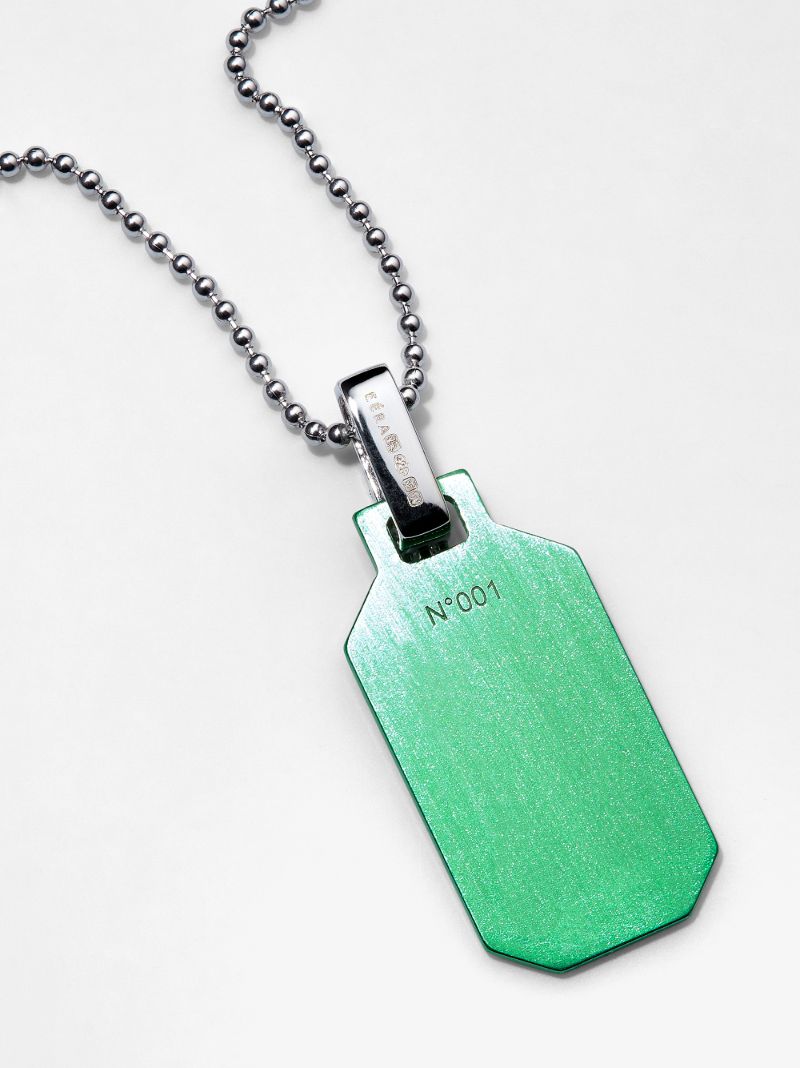 18k White Gold and Green Small Tokyo Diamond Necklace