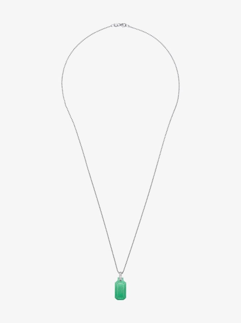 18k White Gold and Green Small Tokyo Diamond Necklace