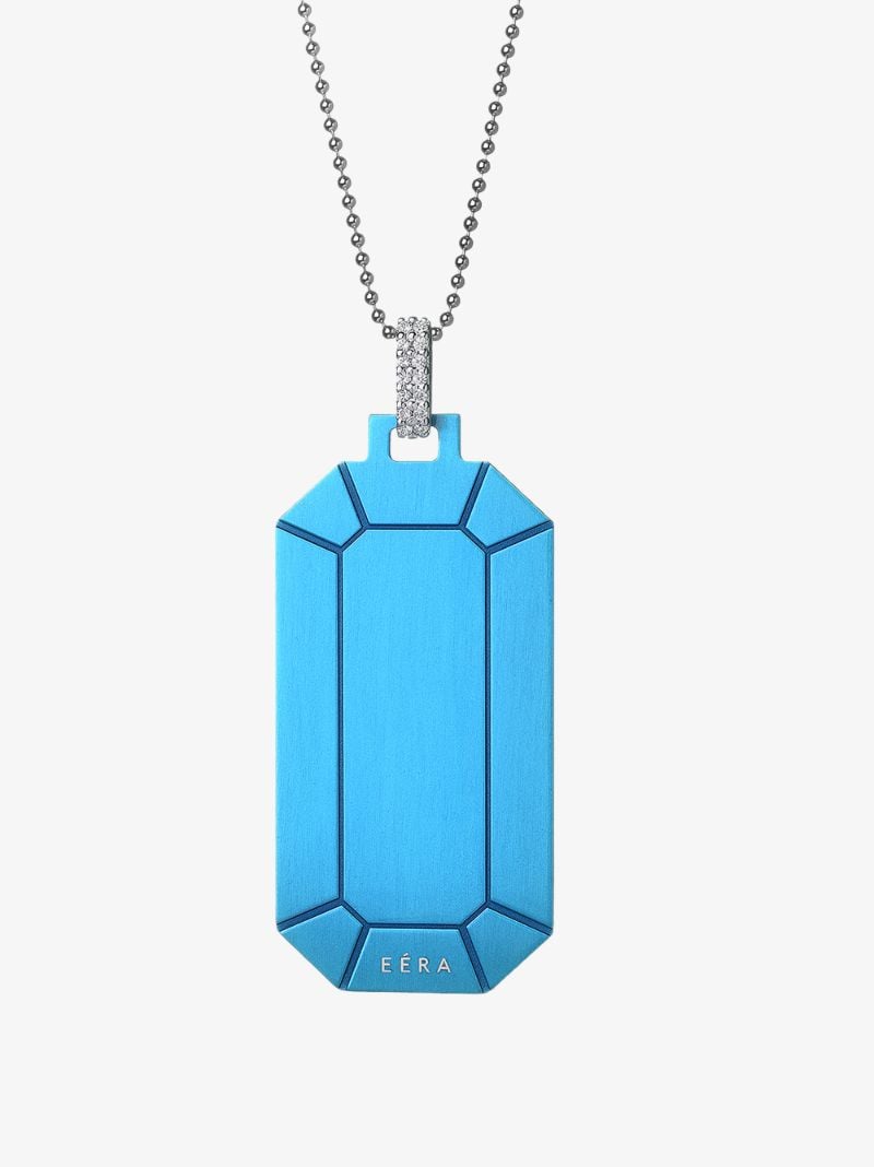 18k White Gold and Blue Big Tokyo Diamond Necklace