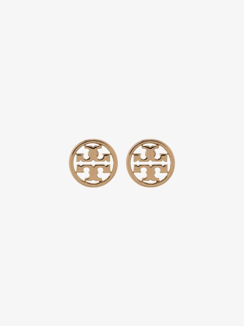 Gold Tone Miller Logo Stud Earrings