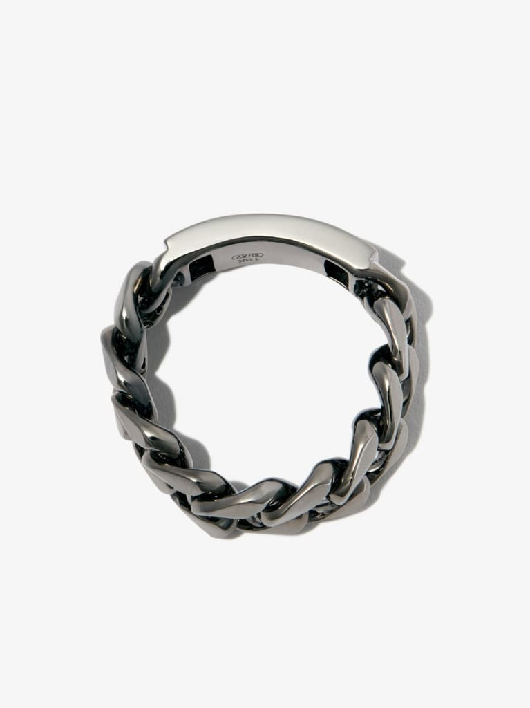 18k Black Gold Id Flat Link Ring