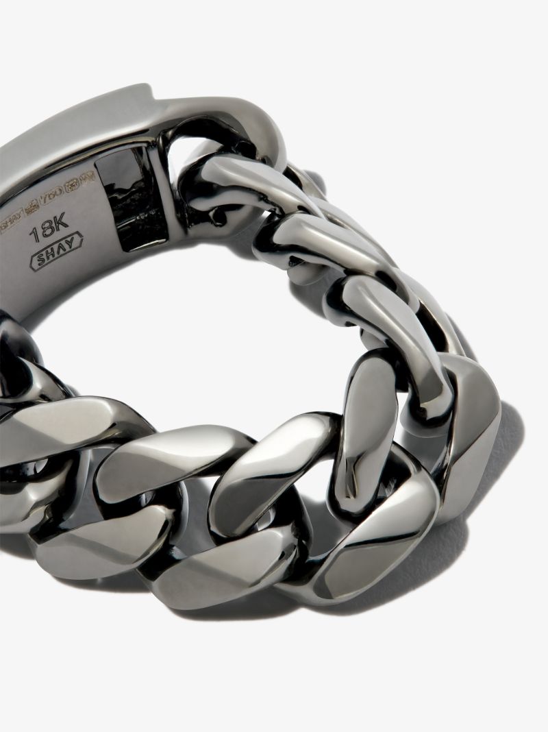 18k Black Gold Id Flat Link Ring
