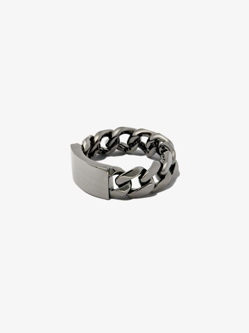 18k Black Gold Id Flat Link Ring
