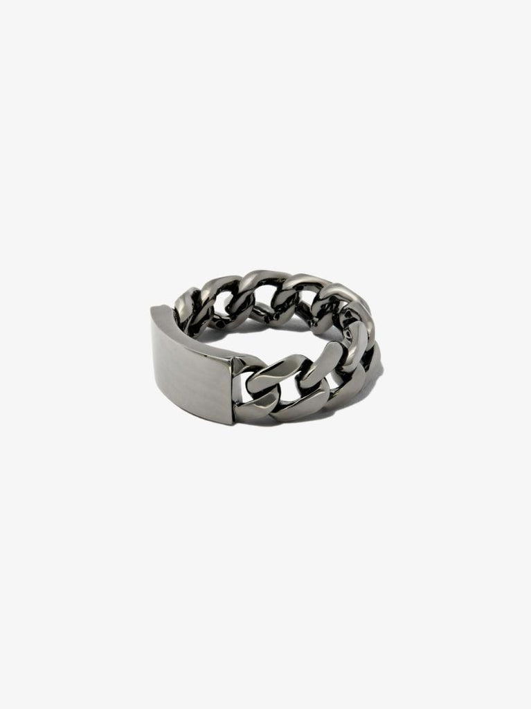 18k Black Gold Id Flat Link Ring