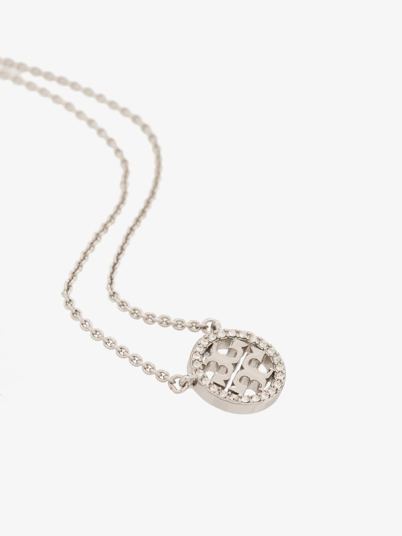 Silver Tone Miller PavÃ_x0083_Â© Logo Necklace