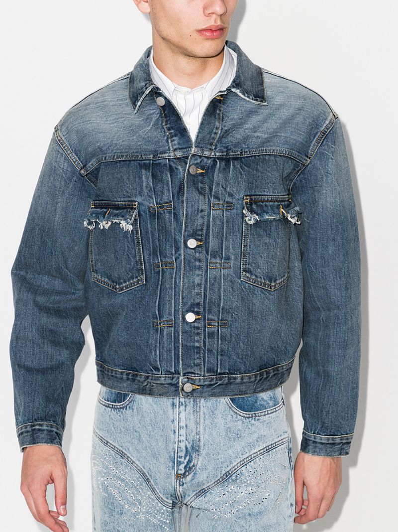 Frayed Cropped Denim Jacket