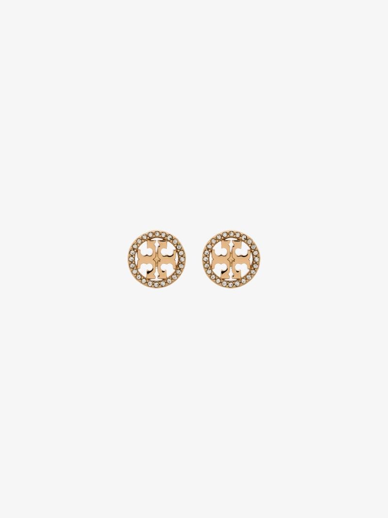 Gold Tone Miller Crystal Stud Earrings