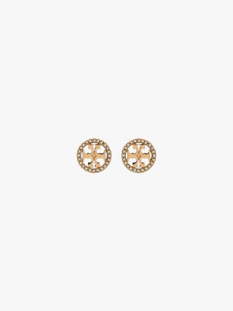 Gold Tone Miller Crystal Stud Earrings