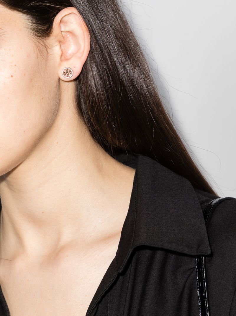 Gold Tone Miller Crystal Stud Earrings