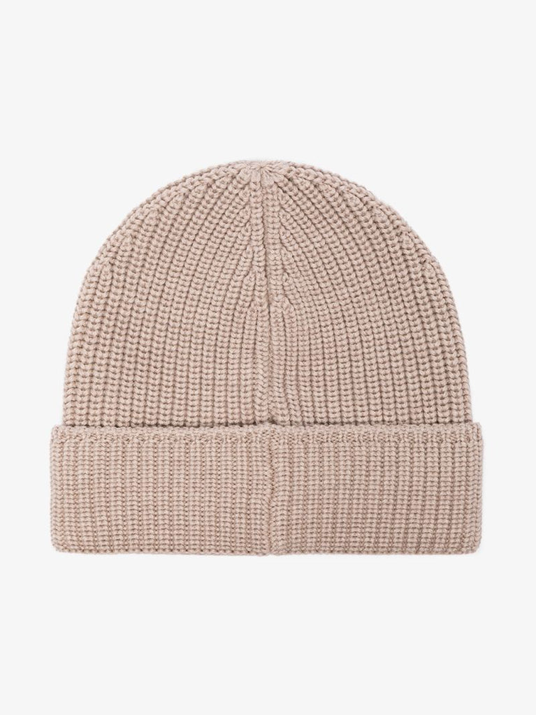 Light Brown Arctic Disk Knit Beanie Hat