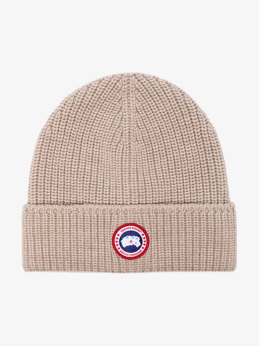 Light Brown Arctic Disk Knit Beanie Hat