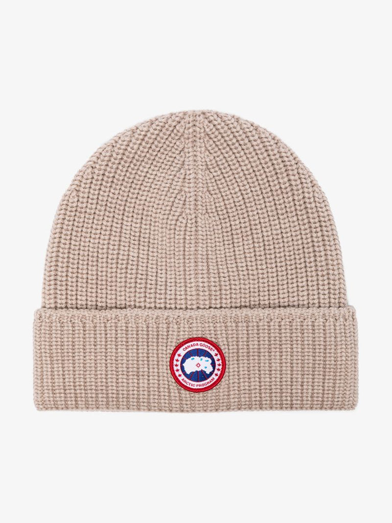 Light Brown Arctic Disk Knit Beanie Hat