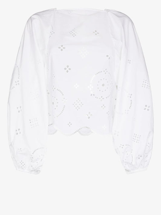 Broderie Anglaise Cotton Blouse