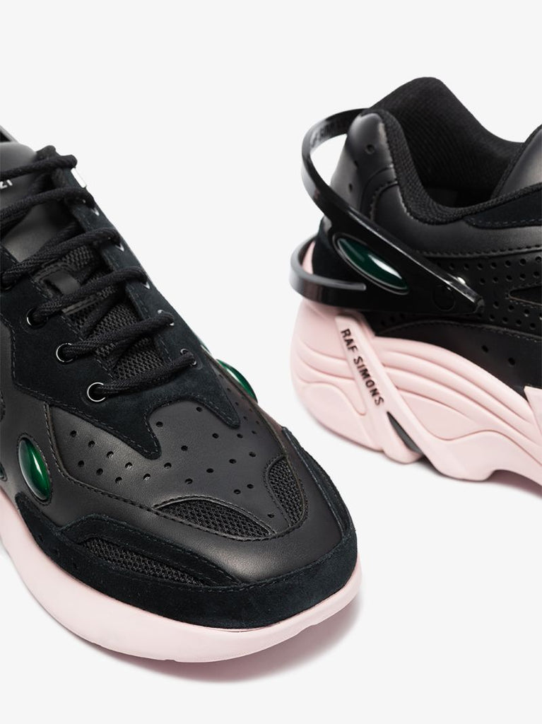 Black Cyclon-21 Leather Sneakers