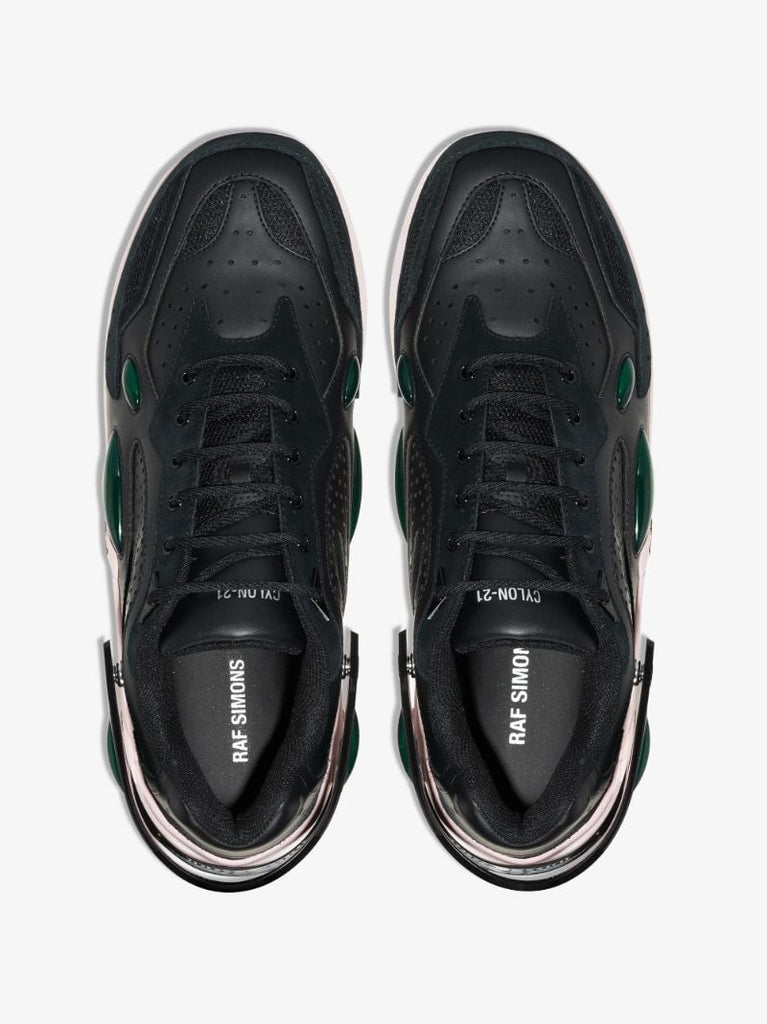 Black Cyclon-21 Leather Sneakers
