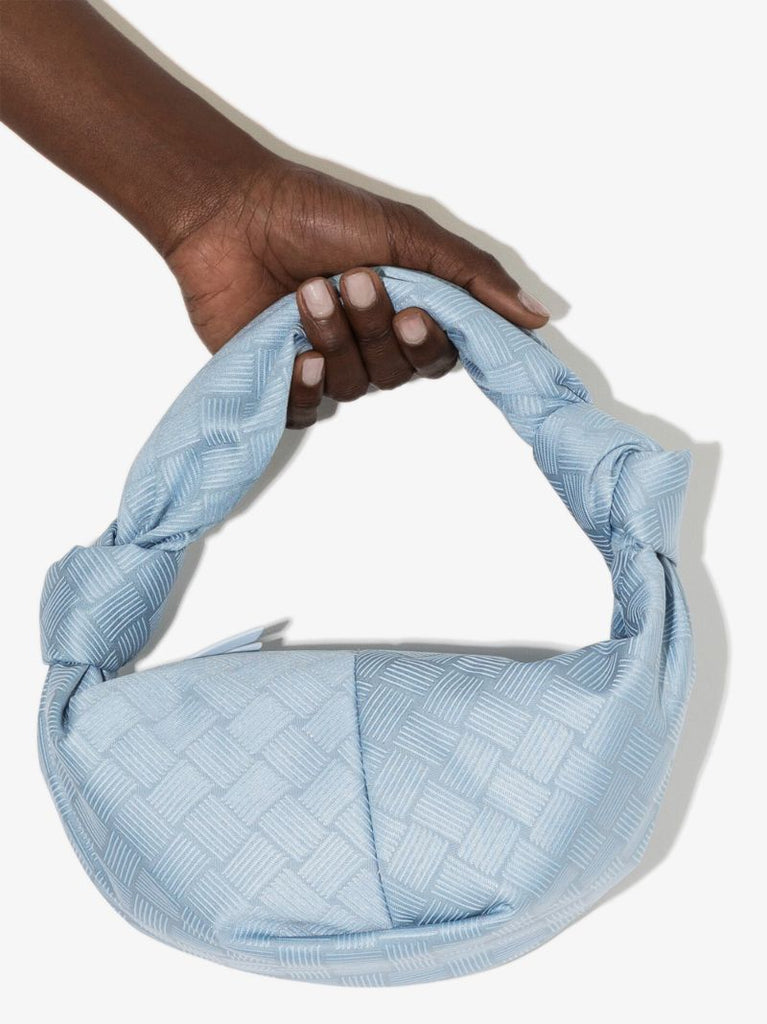 Blue Double Knot Top Handle Mini Bag
