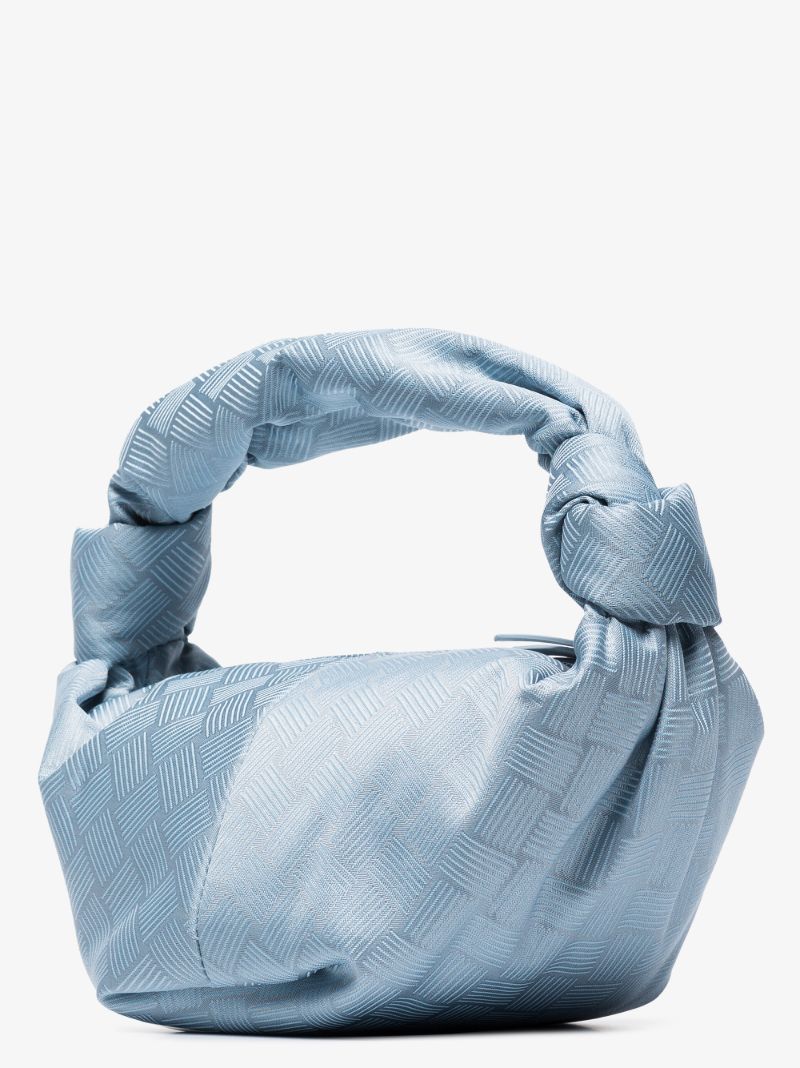 Blue Double Knot Top Handle Mini Bag